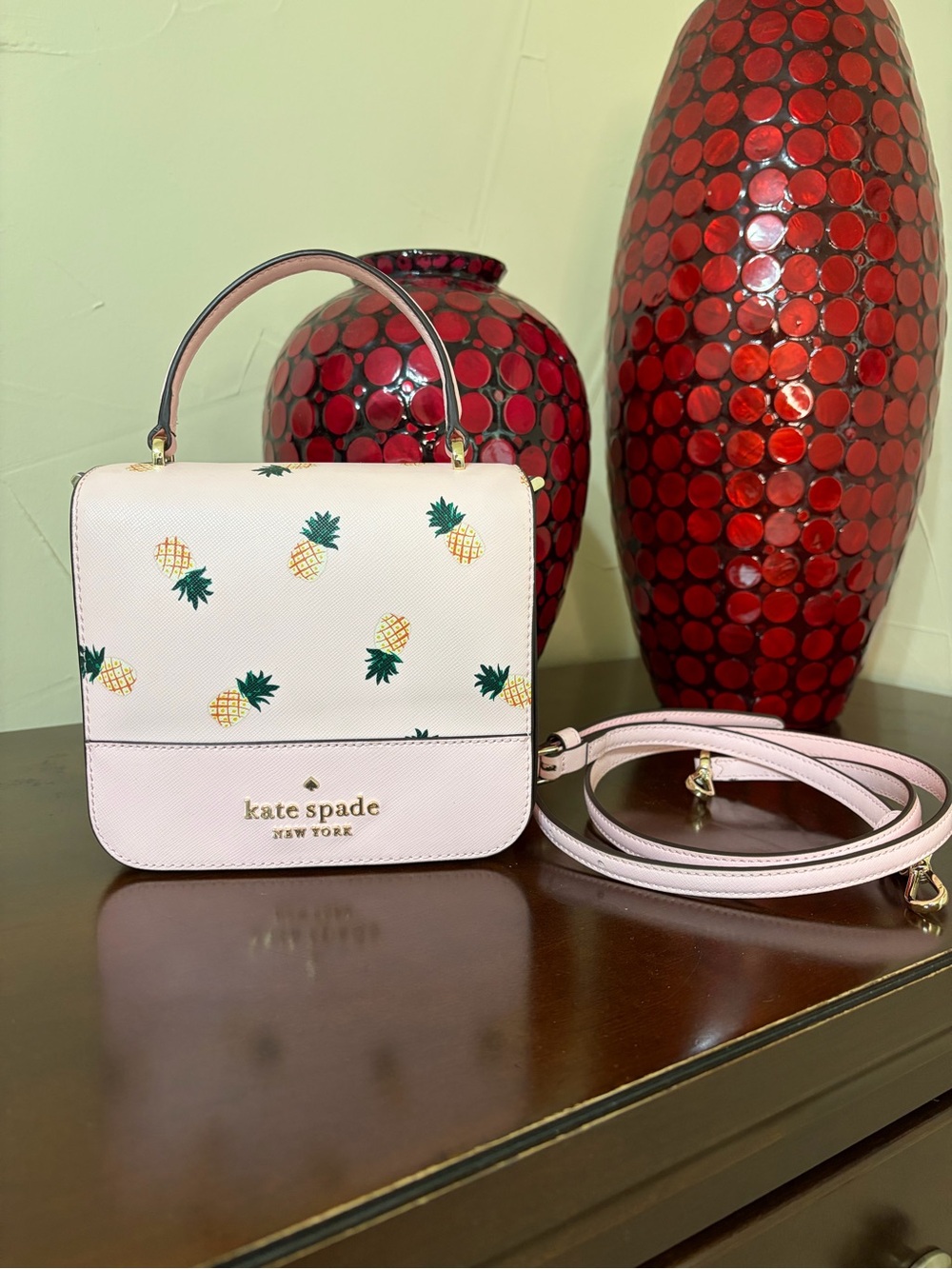 Kate Spade Staci Pineapple Crossbody Bag - Pink Green Tropical Print